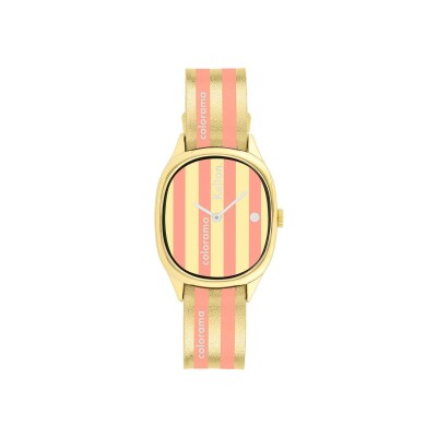 Montre Kelton Colorama rayée Pêche