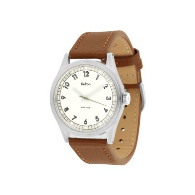 Kelton Heritage White Epsom Camel watch