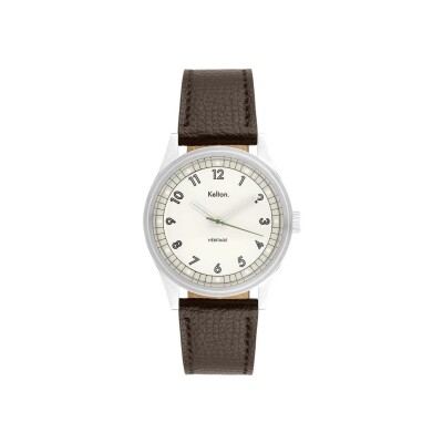 Montre Kelton Héritage Blanche Epsom marron