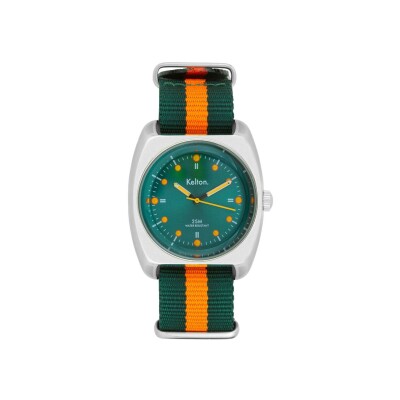 Coffret montre Kelton RC 2 Vert-orange Mesh et bracelet Nato