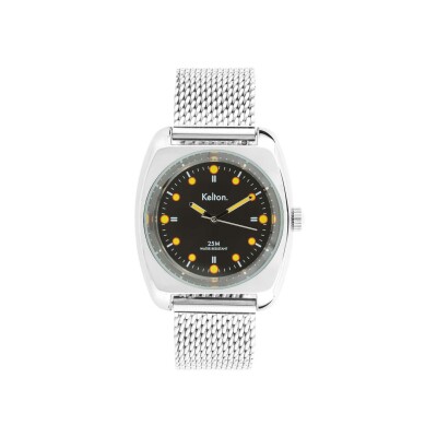 Coffret montre Kelton RC 2 Noir-jaune Mesh et bracelet Nato