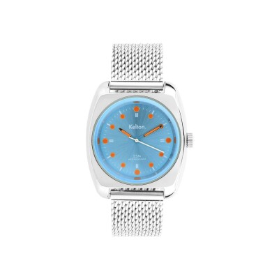 Coffret montre Kelton RC 2 Bleu-orange Mesh et bracelet Nato