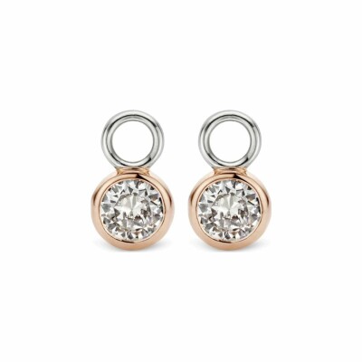 Charms pour boucles d'oreilles Ti Sento en argent, serti clos doré rose