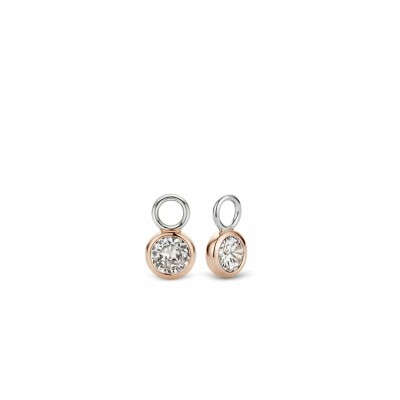 Charms pour boucles d'oreilles Ti Sento en argent, serti clos doré rose