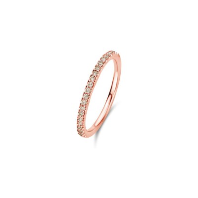 Bague One More Ischia Basic en or rose et diamants bruns