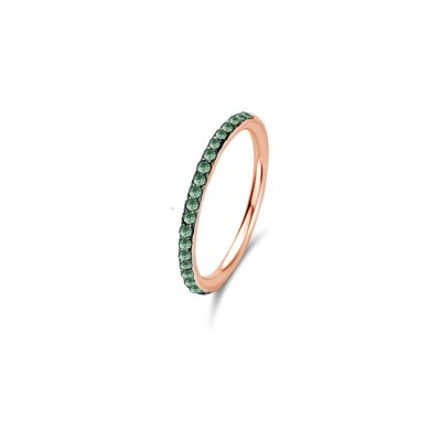 Bague One More Ischia Basic en or rose et saphirs verts