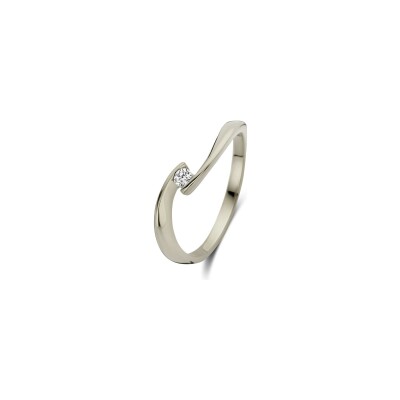 Solitaire en or blanc et diamant