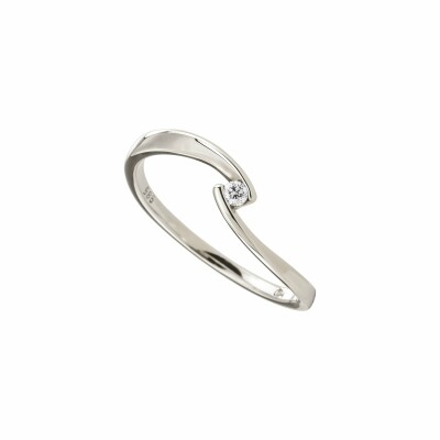 Solitaire en or blanc et diamant