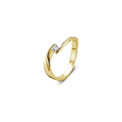 Solitaire en or jaune et diamant