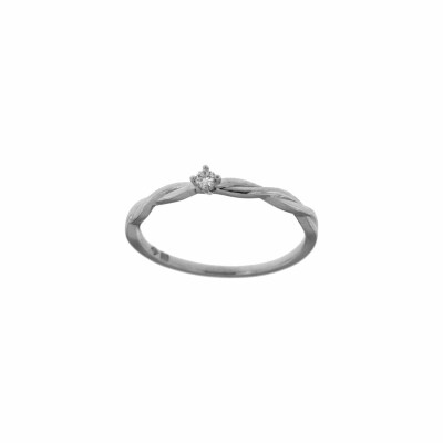 Solitaire en or blanc et diamant