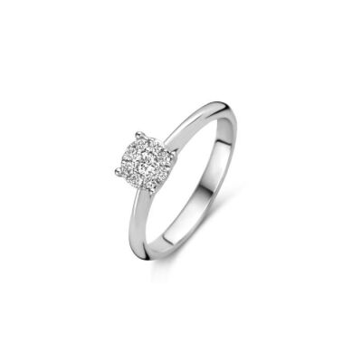 Bague Cluster en or blanc et diamants
