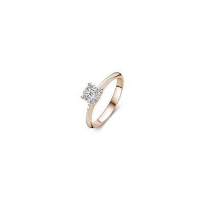 Bague en or rose et diamant
