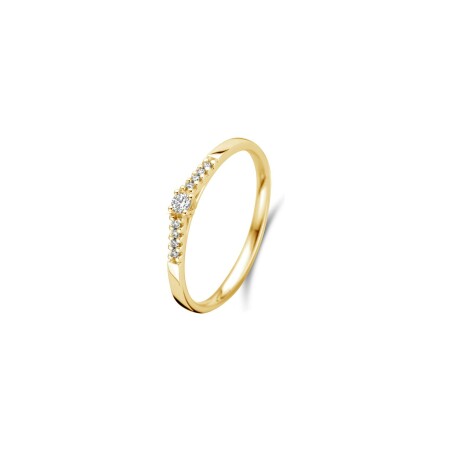 Solitaire en or jaune et diamants