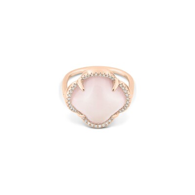 Bague Morgane Bello Songe en or rose quartz rose et diamants