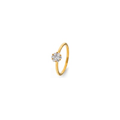 Bague en or jaune et diamant