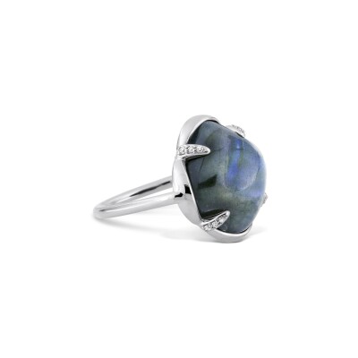 Bague Morganne Bello Songe en or blanc, labradorite et diamants