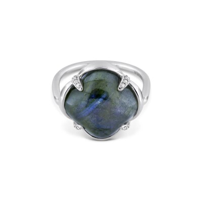 Bague Morganne Bello Songe en or blanc, labradorite et diamants