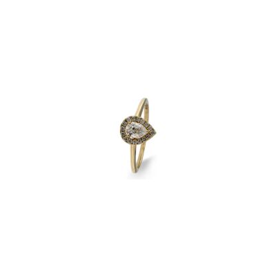 Bague entourage en or jaune et diamant