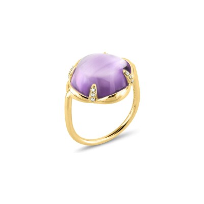 Bague Morganne Bello Songe en or jaune, améthyste et diamants