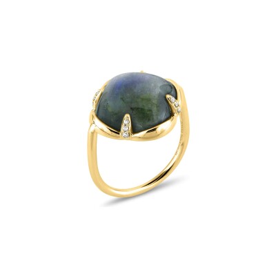 Bague Morganne Bello Songe en or jaune, labradorite et diamants