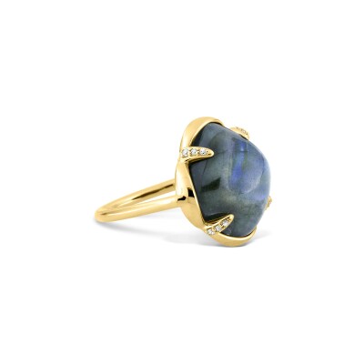Bague Morganne Bello Songe en or jaune, labradorite et diamants