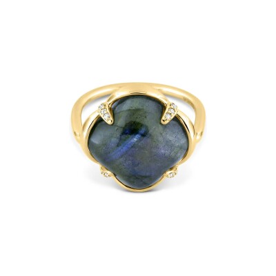 Bague Morganne Bello Songe en or jaune, labradorite et diamants