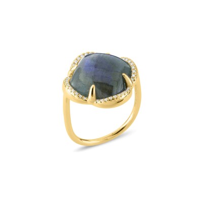 Bague Morganne Bello Songe en or jaune, labradorite et diamants