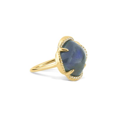 Bague Morganne Bello Songe en or jaune, labradorite et diamants