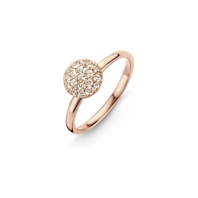 Bague One More Eolo en or rose et diamants bruns