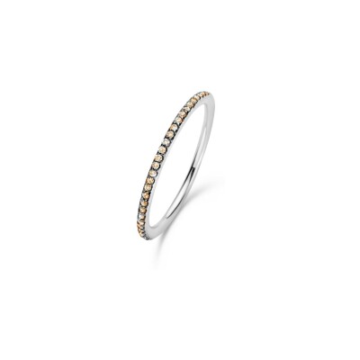 Bague One More Ischia Basic en or blanc et diamants bruns
