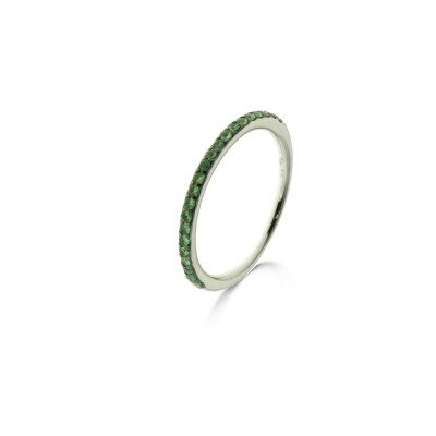 Bague One More Ischia Basic en or blanc et saphirs verts