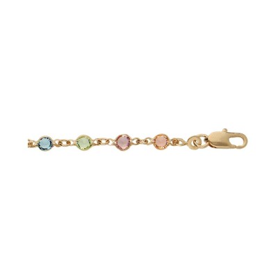 Bracelet tutti frutti pastel en plaqué or et pierres de couleurs