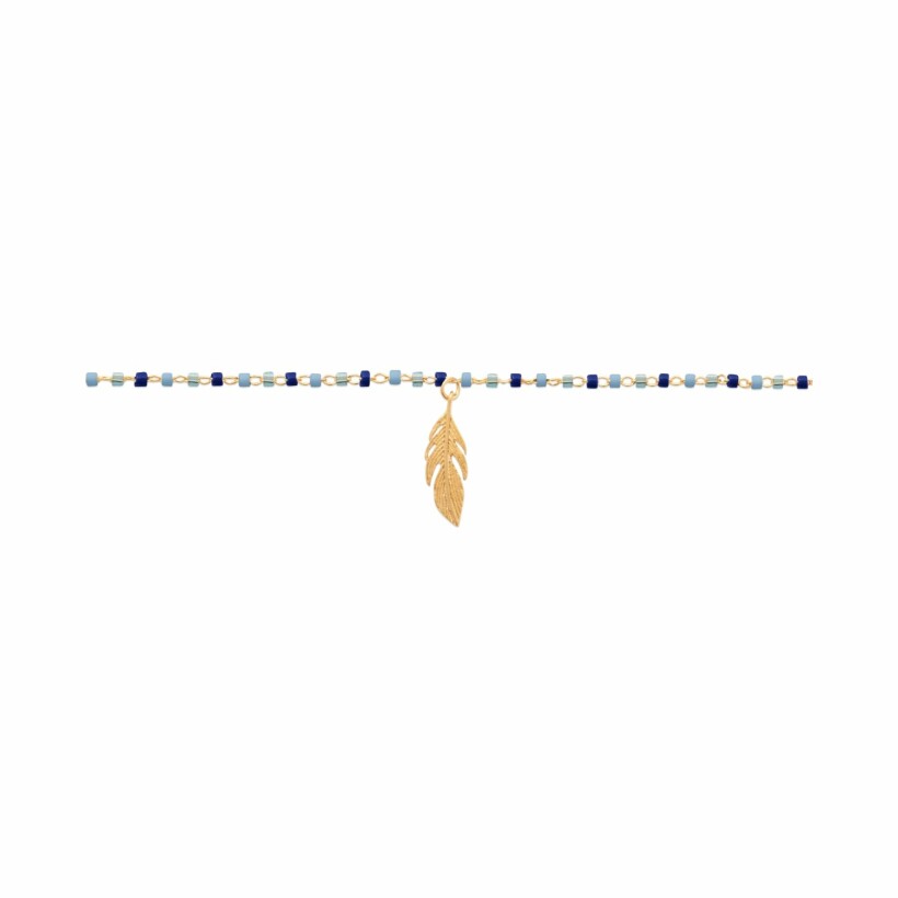 Chaîne de cheville en plaqué or et perle miyuki, 25cm
