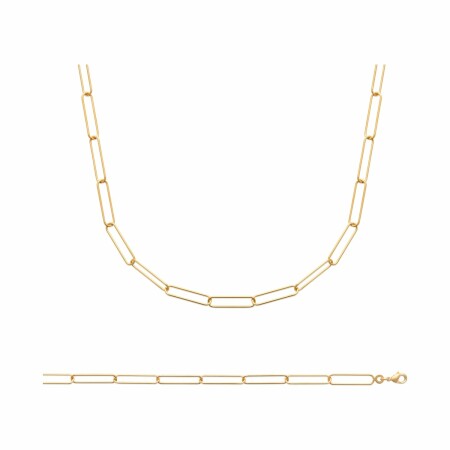 Collier en plaqué or, 45cm