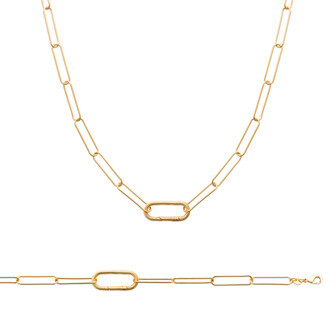 Collier en plaqué or, 45cm