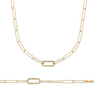 Collier en plaqué or, 45cm