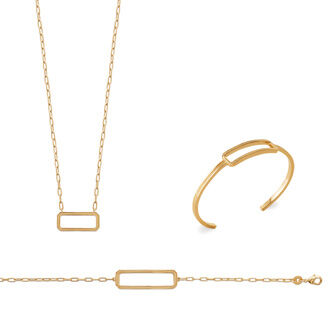 Bracelet en plaqué or, 18cm