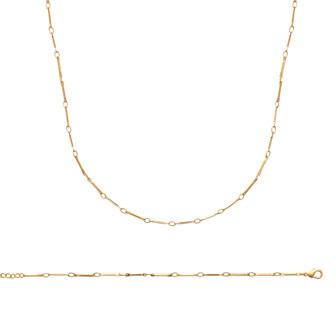 Collier en plaqué or, 45cm