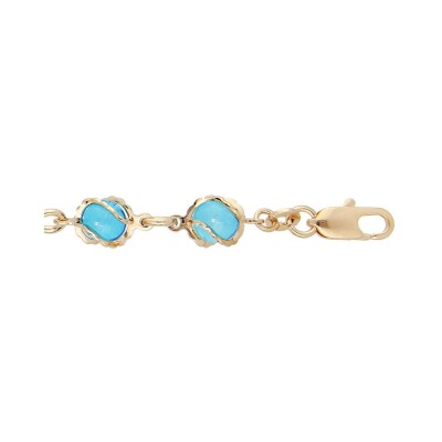 Bracelet en plaqué or et boules turquoises