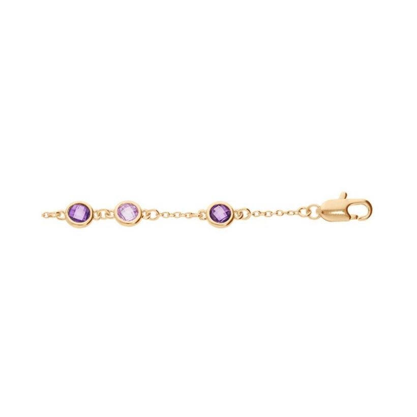 Bracelet en plaqué or et oxydes de zirconium violets