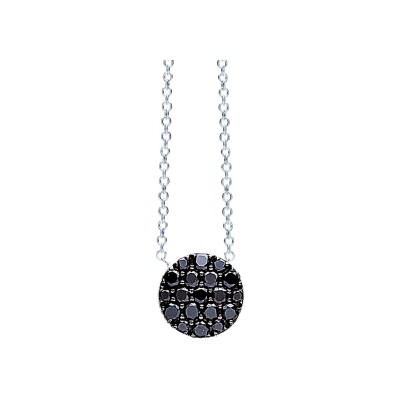 Collier One More Eolo en or blanc et diamants noirs