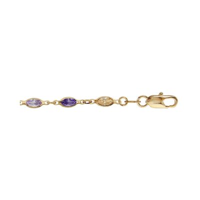 Bracelet tutti frutti dégradé violet orange en plaqué or et pierres de couleurs