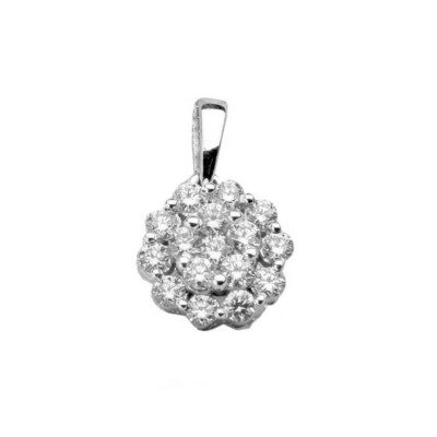 Pendentif Cluster en or blanc et diamants