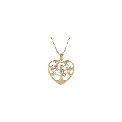 Collier Arbre de vie en plaqué or et oxydes de zirconium