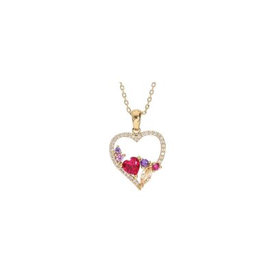 Collier cœur en plaqué or