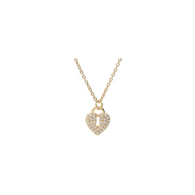 Collier cadenas en plaqué or et oxydes de zirconium