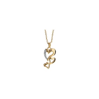 Collier 3 cœurs découpés en plaqué or
