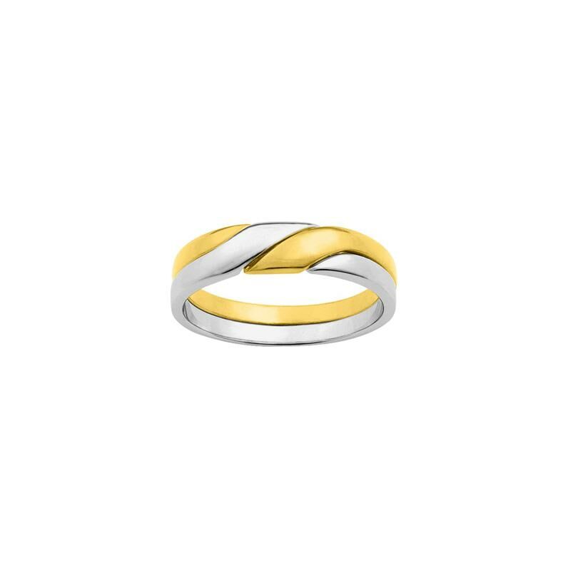 Bague enlacée en or jaune et or blanc