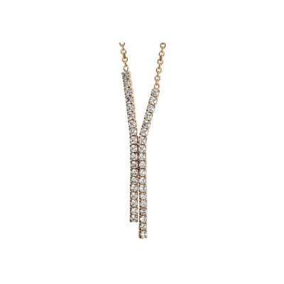 Collier plaqué or rivière oxydes blancs 40+4cm