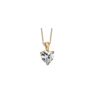 Collier cœur en plaqué or et oxyde de zirconium